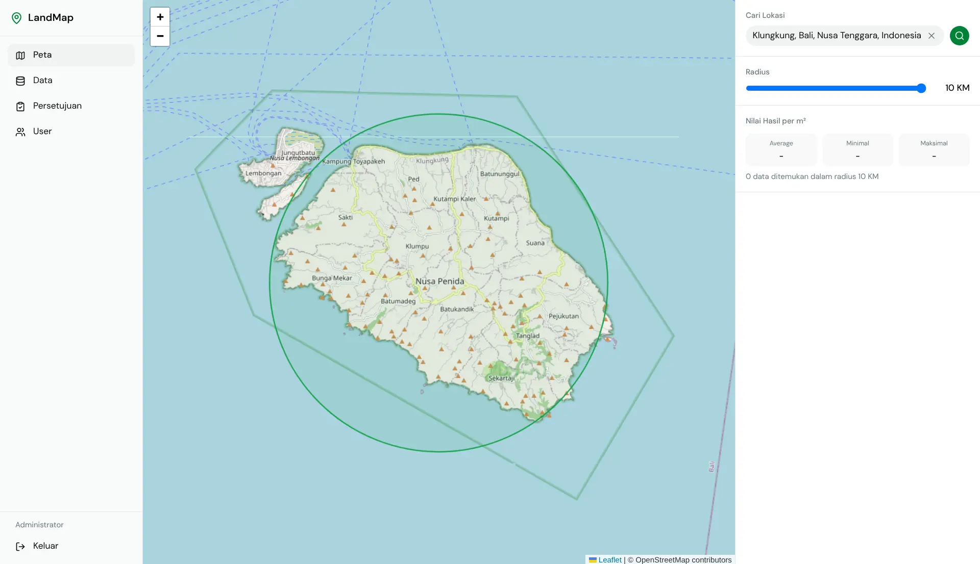 landmap radius analysis